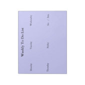 Weekly To Do List Notepad Notizblock (Rotiert)