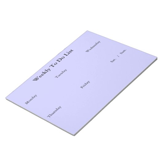 Weekly To Do List Notepad Notizblock (angewinkelt)