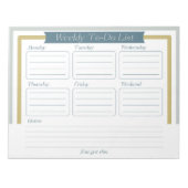 Weekly To Do List Notepad Notizblock (Vorderseite)
