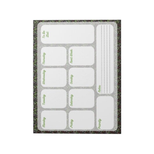 Weekly To Do List Planner Notepad Notizblock (Rotiert)