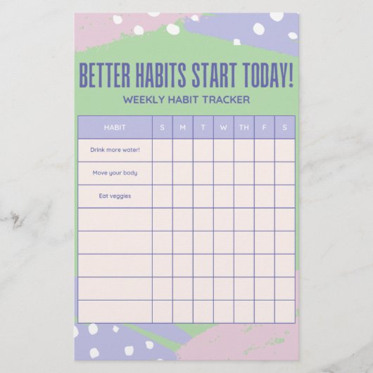 Weekly Tracker Briefpapier (Vorderseite)