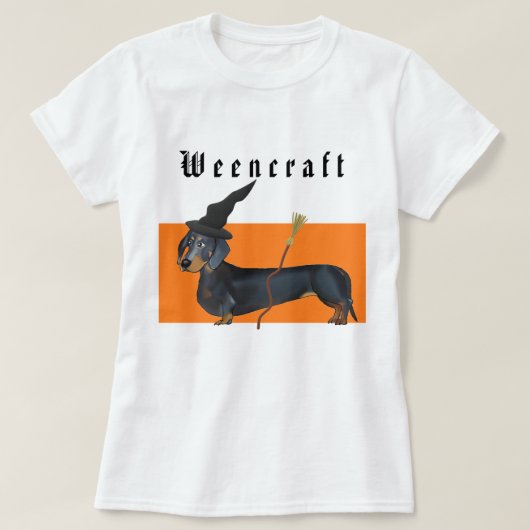 Weencraft Dackel-Hexe lustig T-Shirt (Design vorne)