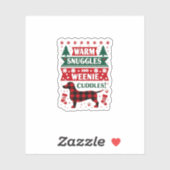 Weenie Dog Christmas Pajama Shirt Cute Weiner Ugly Aufkleber (Blatt)