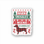 Weenie Dog Christmas Pajama Shirt Cute Weiner Ugly Aufkleber (Vorderseite)