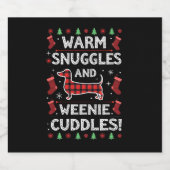 Weenie Dog Christmas Pajama Shirt Cute Weiner Ugly Schaumweinetikett (Einzelnes Label)