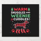 Weenie Dog Christmas Pajama Shirt Cute Weiner Ugly Schaumweinetikett (Einzelnes Label)