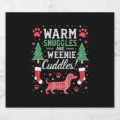 Weenie Dog Christmas Pajama Shirt Cute Weiner Ugly Schaumweinetikett (Einzelnes Label)