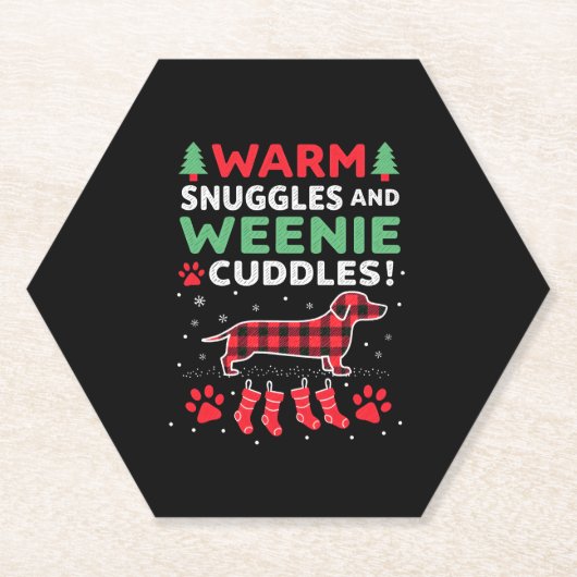 Weenie Dog Christmas Pajama Shirt Cute Weiner Ugly Untersetzer (Vorderseite)