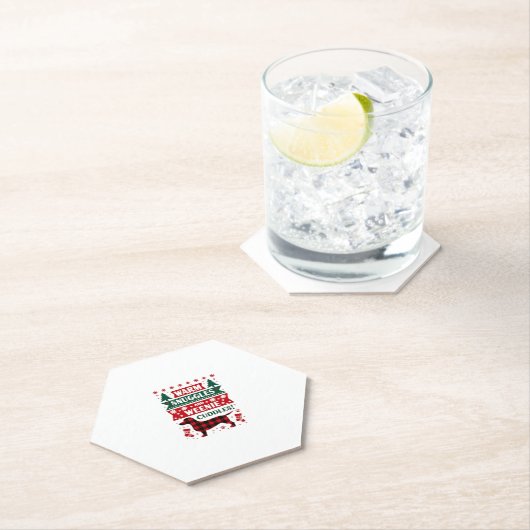 Weenie Dog Christmas Pajama Shirt Cute Weiner Ugly Untersetzer (Vor Ort)