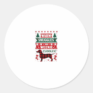 Weenie-Hund-Weihnachts-Pyjama-Shirt Süßer Wiener H Runder Aufkleber