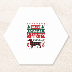 Weenie-Hund-Weihnachts-Pyjama-Shirt Süßer Wiener h Untersetzer