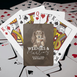 Weenies and Martinis Dachshund Illustration Spielkarten
