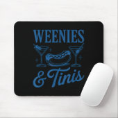 Weenies And Tinis Hot Dogs With Martini Tail Party Mousepad (Mit Mouse)