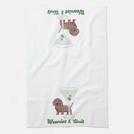 Weenies & Martinis-Party Geschirrtuch (Vertikal)