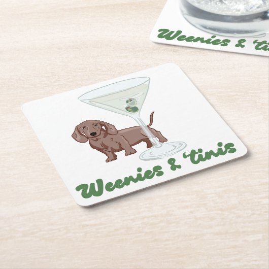 Weenies & Martinis-Party Rechteckiger Pappuntersetzer (angewinkelt)