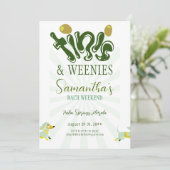 Weenies & Tinies Martini Bash Bachelorette Wochene Einladung (Stehend Vorderseite)