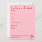 Weenies & Tinies Red Bachelorette Bach Weekend Einladung (Rückseite)