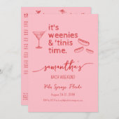 Weenies & Tinies Red Bachelorette Bach Weekend Einladung (Vorne/Hinten)