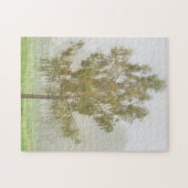 Weeping Tree Foggy Weather Fog Art Puzzle (Horizontal)