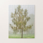 Weeping Tree Foggy Weather Fog Art Puzzle (Vertikal)