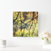 Weeping Trees Quadratische Wanduhr (Zuhause)