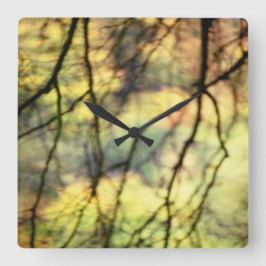 Weeping Trees Quadratische Wanduhr (Vorderseite)