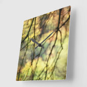 Weeping Trees Quadratische Wanduhr (Winkel)
