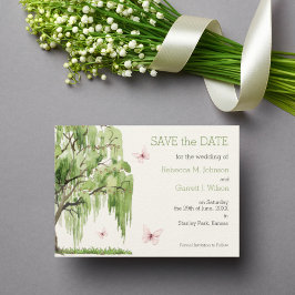 Weeping Williow Save the Date Card Einladung