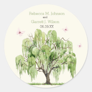 Weeping Williow Wedding Sticker