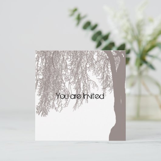 Weeping Willow Baby Dusche Einladung (Stehend Vorderseite)