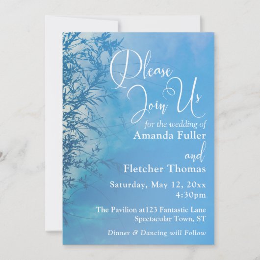 Weeping Willow Ethereal Dreamy Sky Wedding 2 Einladung (Vorderseite)