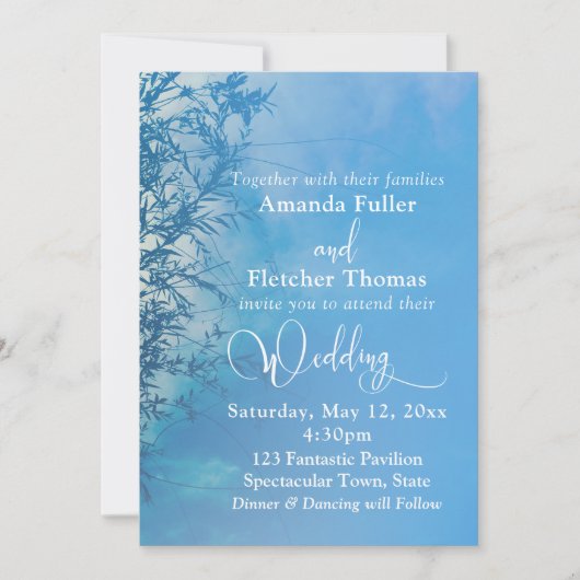 Weeping Willow Ethereal Dreamy Sky Wedding Einladung (Vorderseite)