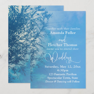Weeping Willow Ethereal Dreamy Sky Wedding Einladung