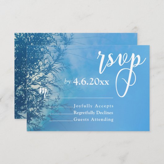 Weeping Willow Ethereal Dreamy Sky Wedding RSVP (Vorne/Hinten)
