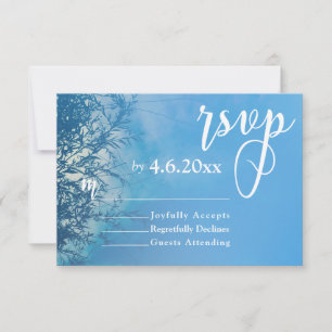 Weeping Willow Ethereal Dreamy Sky Wedding RSVP Karte