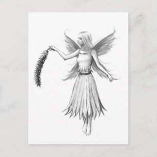 Weeping Willow Fairy mit Catkin Postkarte