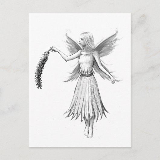Weeping Willow Fairy mit Catkin Postkarte (Vorderseite)