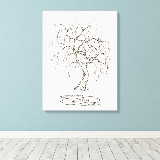 Weeping Willow Fingerprint Tree Leinwanddruck (Insitu (Holzboden))