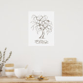Weeping Willow Fingerprint Tree Poster (Küche)
