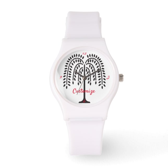 Weeping Willow Silhouette Thunder_Cove Armbanduhr (Vorderseite)