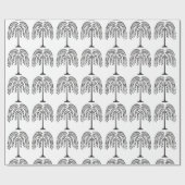 Weeping Willow Silhouette Thunder_Cove Geschenkpapier (Flach)
