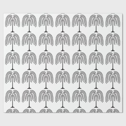 Weeping Willow Silhouette Thunder_Cove Geschenkpapier (Flach)