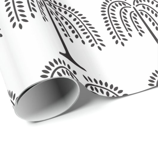 Weeping Willow Silhouette Thunder_Cove Geschenkpapier (Rolleneckpunkt)