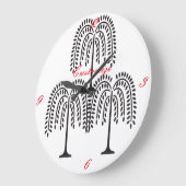 Weeping Willow Silhouette Thunder_Cove Große Wanduhr (Winkel)