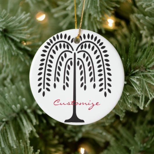 Weeping Willow Silhouette Thunder_Cove Keramik Ornament (Baum)