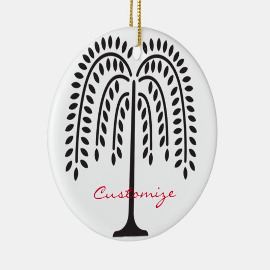 Weeping Willow Silhouette Thunder_Cove Keramik Ornament (Rechts)