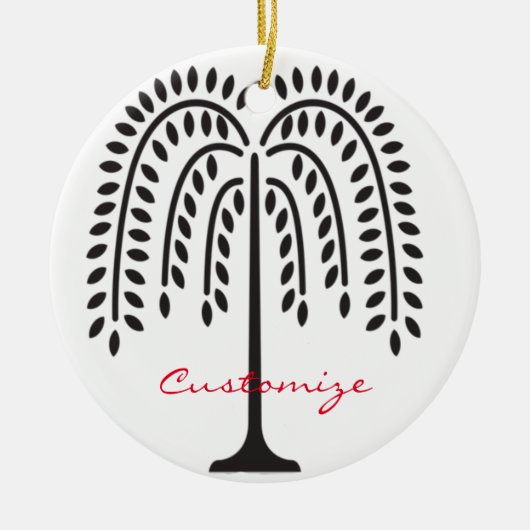 Weeping Willow Silhouette Thunder_Cove Keramik Ornament (Vorne)