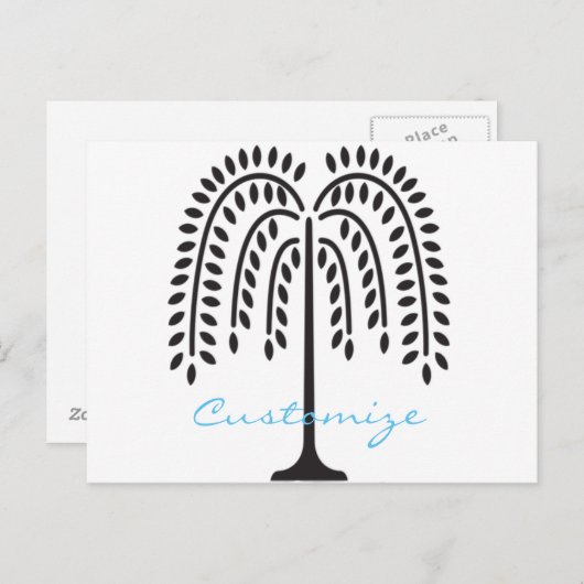 Weeping Willow Silhouette Thunder_Cove Postkarte (Vorne/Hinten)