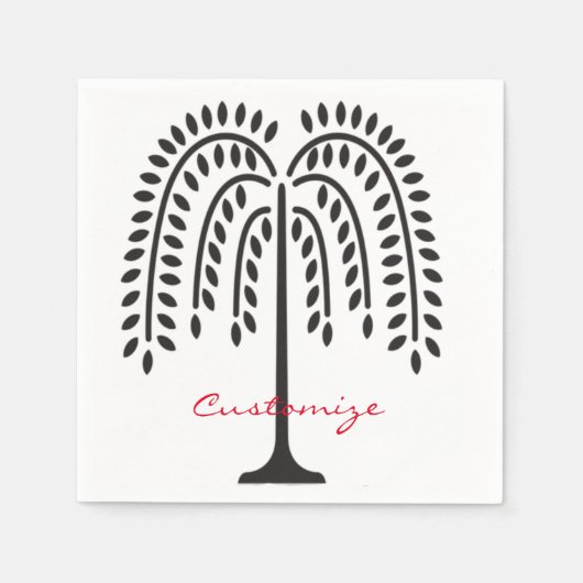 Weeping Willow Silhouette Thunder_Cove Serviette (Vorderseite)