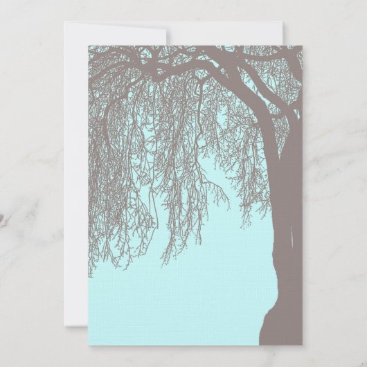 Weeping Willow Tree Blue Brown Wedding Einladung (Rückseite)